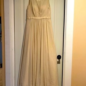 Long tan bridesmaid dress size 2